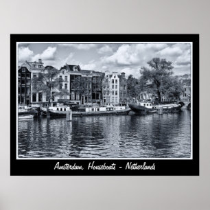 Affiches Amsterdam - Pays-Bas, Bateaux-maisons (Affiche)