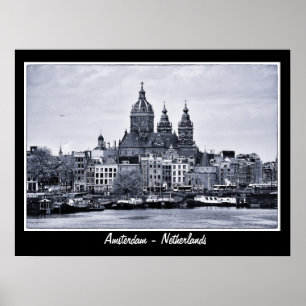 Affiches Amsterdam - Pays-Bas, BW Art (Affiche)