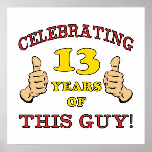 Affiches Amusant 13ème anniversaire pour les garçons