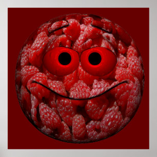 Affiches Amusant Emoticon framboise