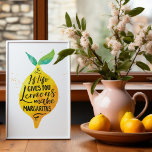 Affiches Amusant Faire Margaritas Aquarelle Boire Citation<br><div class="desc">Poster de Margaritas - Certains disent que l'alcool est un guérisseur surtout quand les choses s'empilent sur vous. Face à l'adversité vient cette illustration de citron couleur d'eau tropicale en jaune et vert. Avec cette citation inspirante : "Si la vie vous donne des citrons font des margaritas." Nous avons tous...</div>
