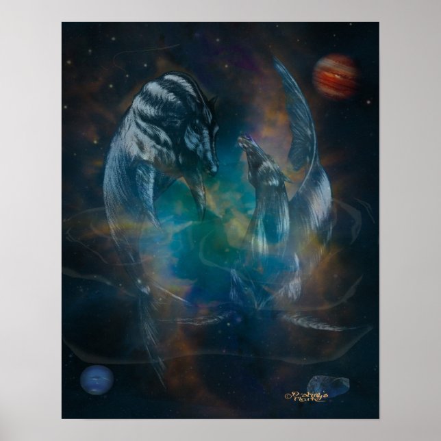 Affiches Amusants avec des poissons (Devant)