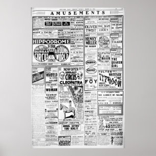 Affiches AMUSEMENTS Barnum Bailey Eddie Foy Geo M Cohan