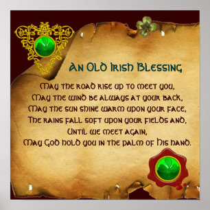 Affiches An Old Irish Blessing Parchment, Square
