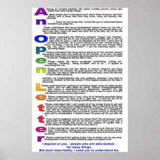Affiches An Open Letter To Those Without Chronic Illness