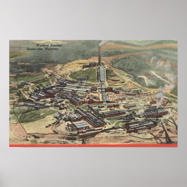 Affiches Anaconda, Montana - Washoe Smelter Vue depuis (Devant)