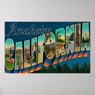 Affiches Anaheim, Californie - Scènes de grandes lettres