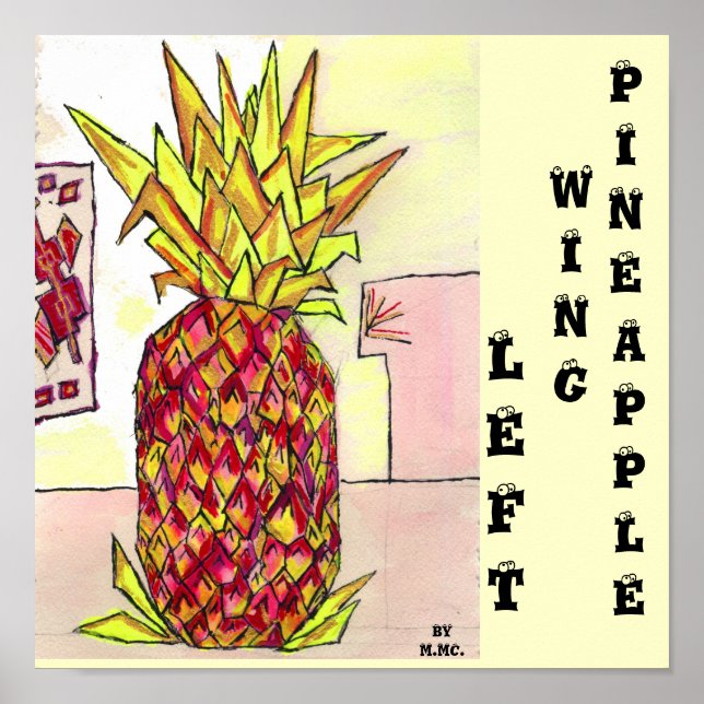 Affiches Ananas à aile gauche (Devant)