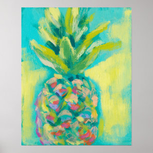 Affiches Ananas tropical coloré
