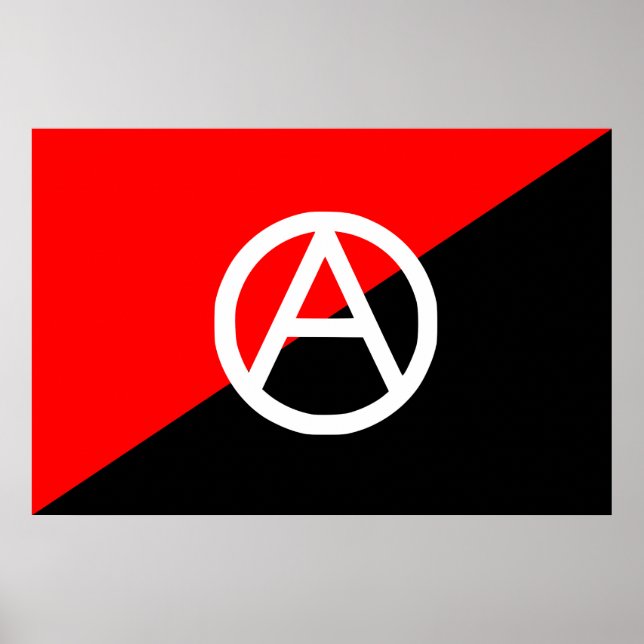 Affiches Anarchie du drapeau rouge noir et blanc (Devant)