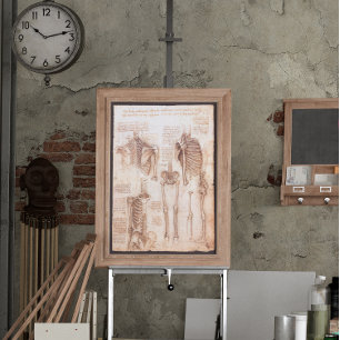 Affiches Anatomie humaine Squelette os par Leonardo da Vinc