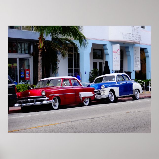 Affiches Ancien à Ocean Drive Miami Beach (Devant)