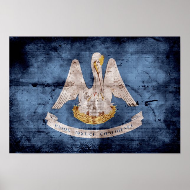 Affiches Ancien drapeau de la Louisiane ; (Devant)