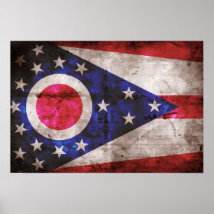 Affiches Ancien drapeau de l'Ohio ;
