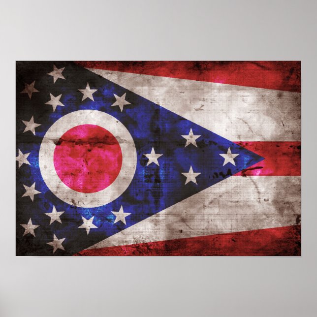 Affiches Ancien drapeau de l'Ohio ; (Devant)