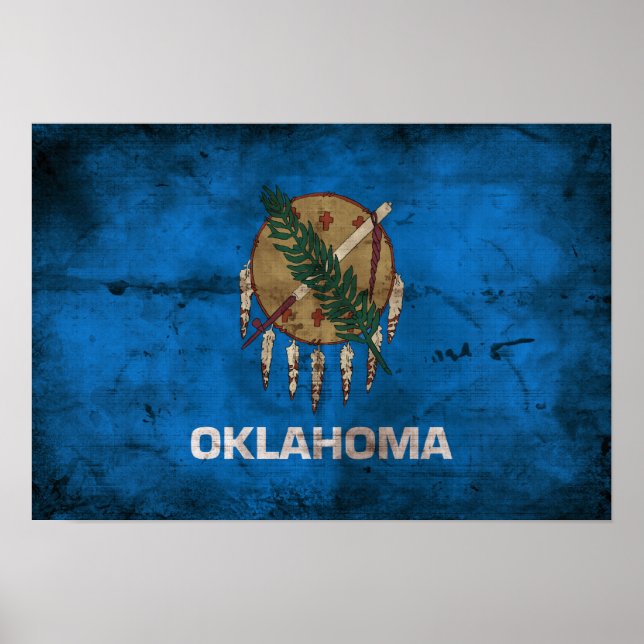 Affiches Ancien drapeau de l'Oklahoma ; (Devant)