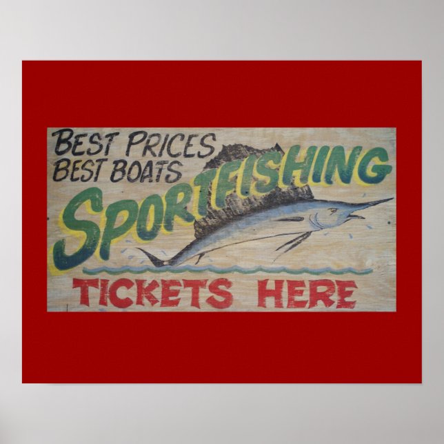 Affiches Ancien panneau de pêche sportive. (Devant)