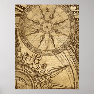 Affiches Ancien Rose Compass