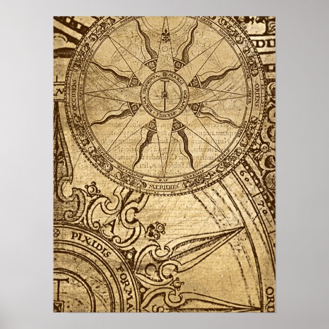 Affiches Ancien Rose Compass (Devant)