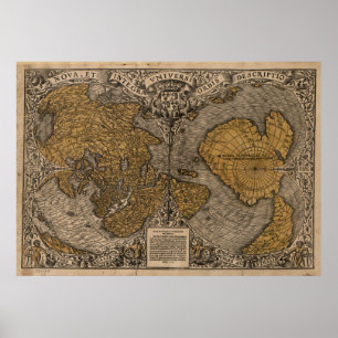 Affiches Ancienne Carte du Monde (1531)