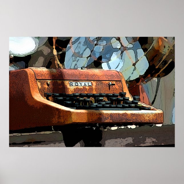 Affiches Ancienne machine à écrire (Devant)