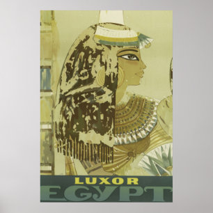 Affiches Ancienne reine égyptienne Vintage Luxor Travel