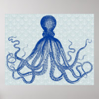 Ancres Octopus Lord Bodner Vintage bleu marine