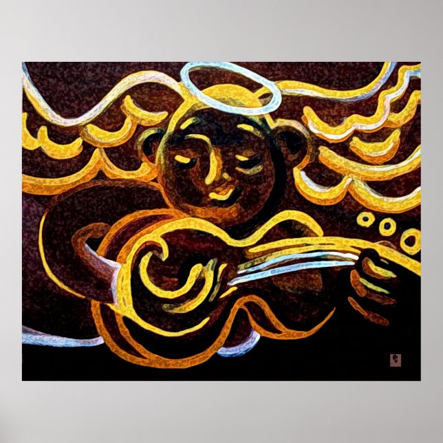 Affiches ange à la guitare (Devant)