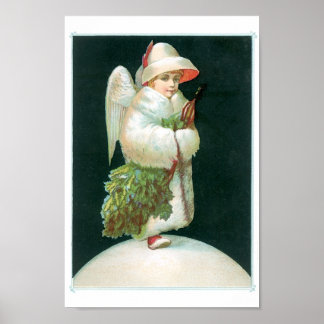 Affiches Ange de Noël Vintage fille