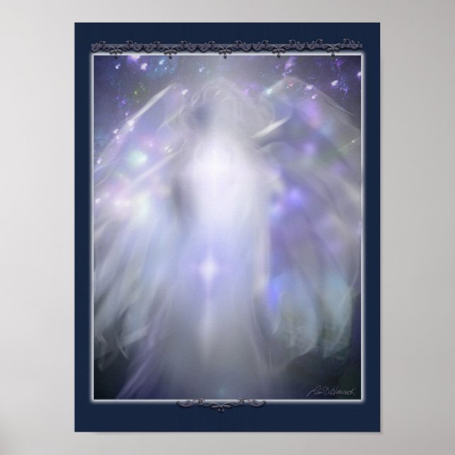 Affiches ange en cristal bleu (Devant)