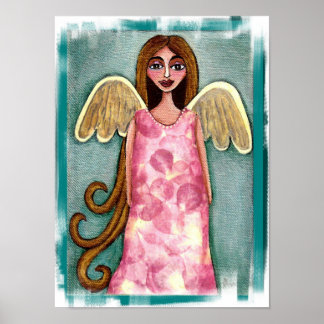 Affiches Angel Hydrangea rose - imprimer