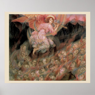 Affiches Angel Piping to Souls in Hell by Evelyn De Morgan
