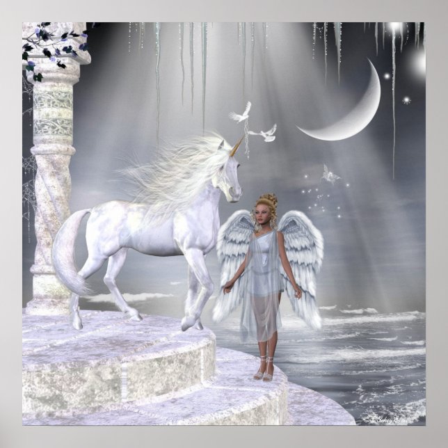 Affiches Angels Fae Unicornes Imprimer (Devant)