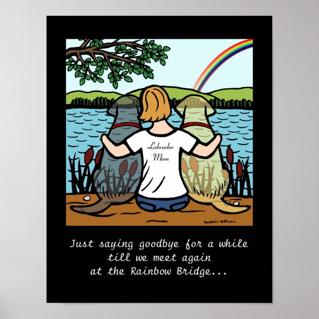 Affiches Anges Labrador jaune et noir et Maman 3 (Devant)