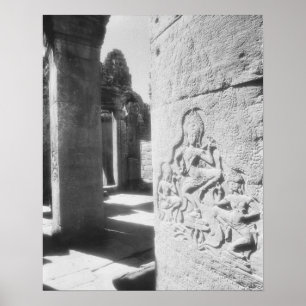 Affiches Angkor Cambodge, sculpture Apsara du Bayon 2