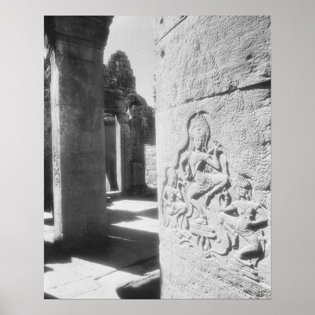 Affiches Angkor Cambodge, sculpture Apsara du Bayon 2 (Devant)