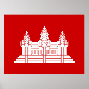 Affiches Angkor Vat Cambodgien / Drapeau Khmer