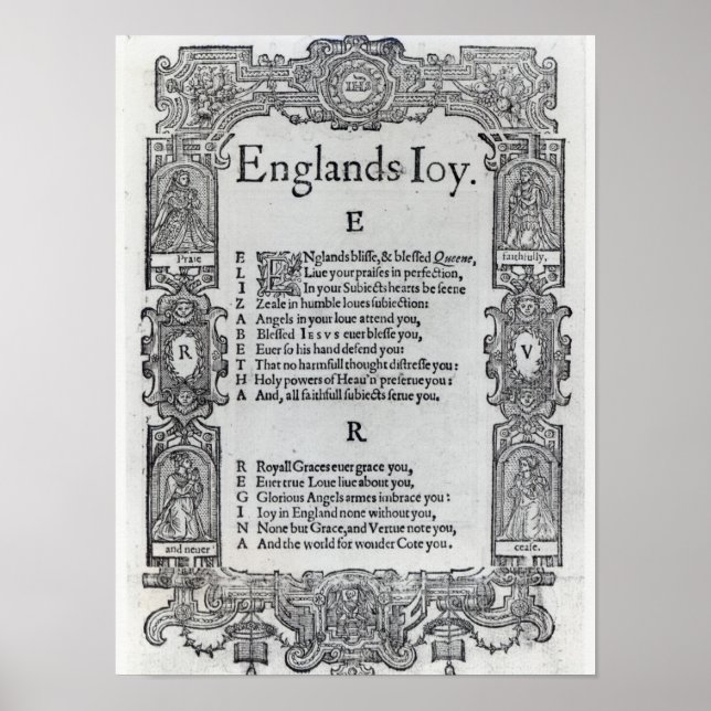 Affiches Angleterre's Joy par Richard Vennar, c.1602 (Devant)