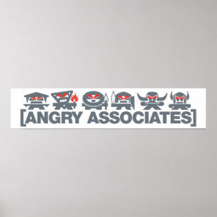 Affiches Angry Associates Crew - gris clair