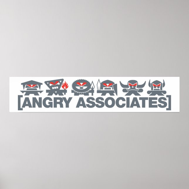Affiches Angry Associates Crew - gris clair (Devant)