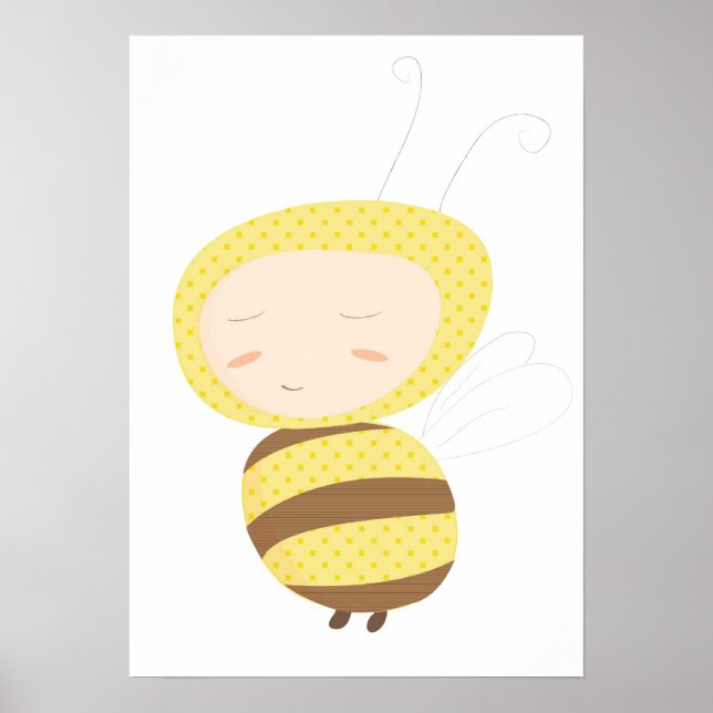 Affiches Animal Babies bumble abeille imprimer (Devant)