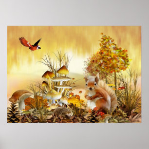 Affiches Animaux d'automne