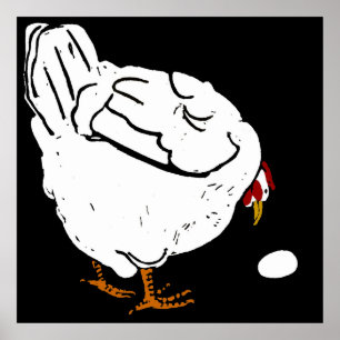 Affiches Animaux de la ferme de coupe victorienne Poulet et