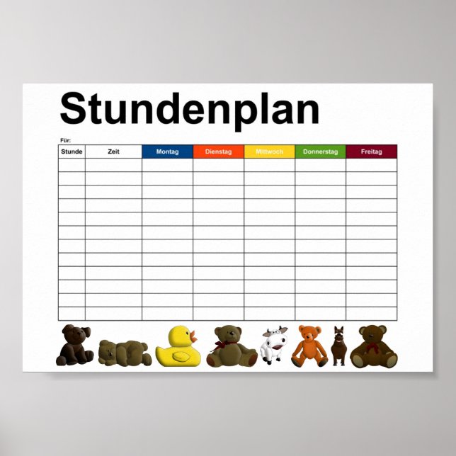 Affiches Animaux farcis / jouets (Devant)