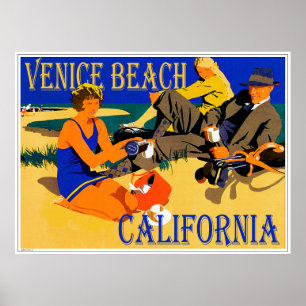 Affiches Années 1920 de plage de la Californie de plage de