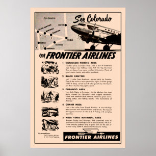 Affiches Années 1950 Frontier Airlines et réimpression