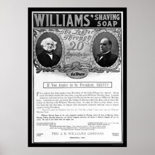 Affiches Annonce 1901 de savon à raser de Williams