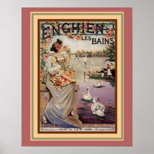 Affiches Annonce Art Nouveau "Enghien Les Bains" 16 x 20 Po