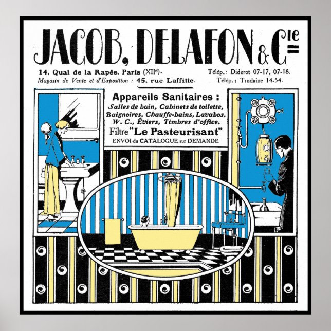 Affiches Annonce de plomberie française 1924 (Devant)