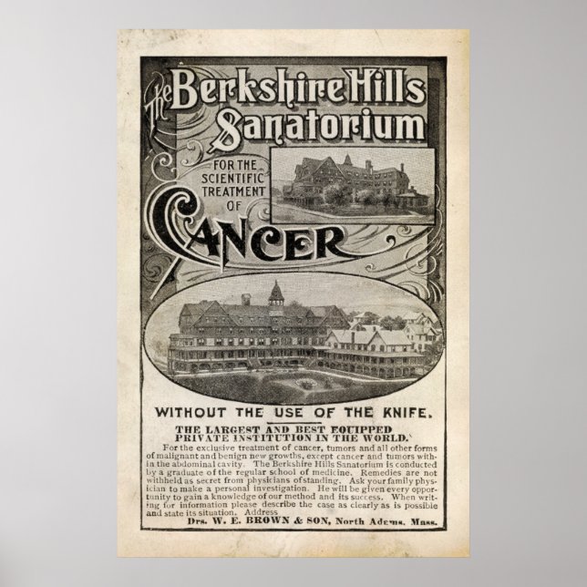 Affiches Annonce de sanatorium vintage de 1899 (Devant)